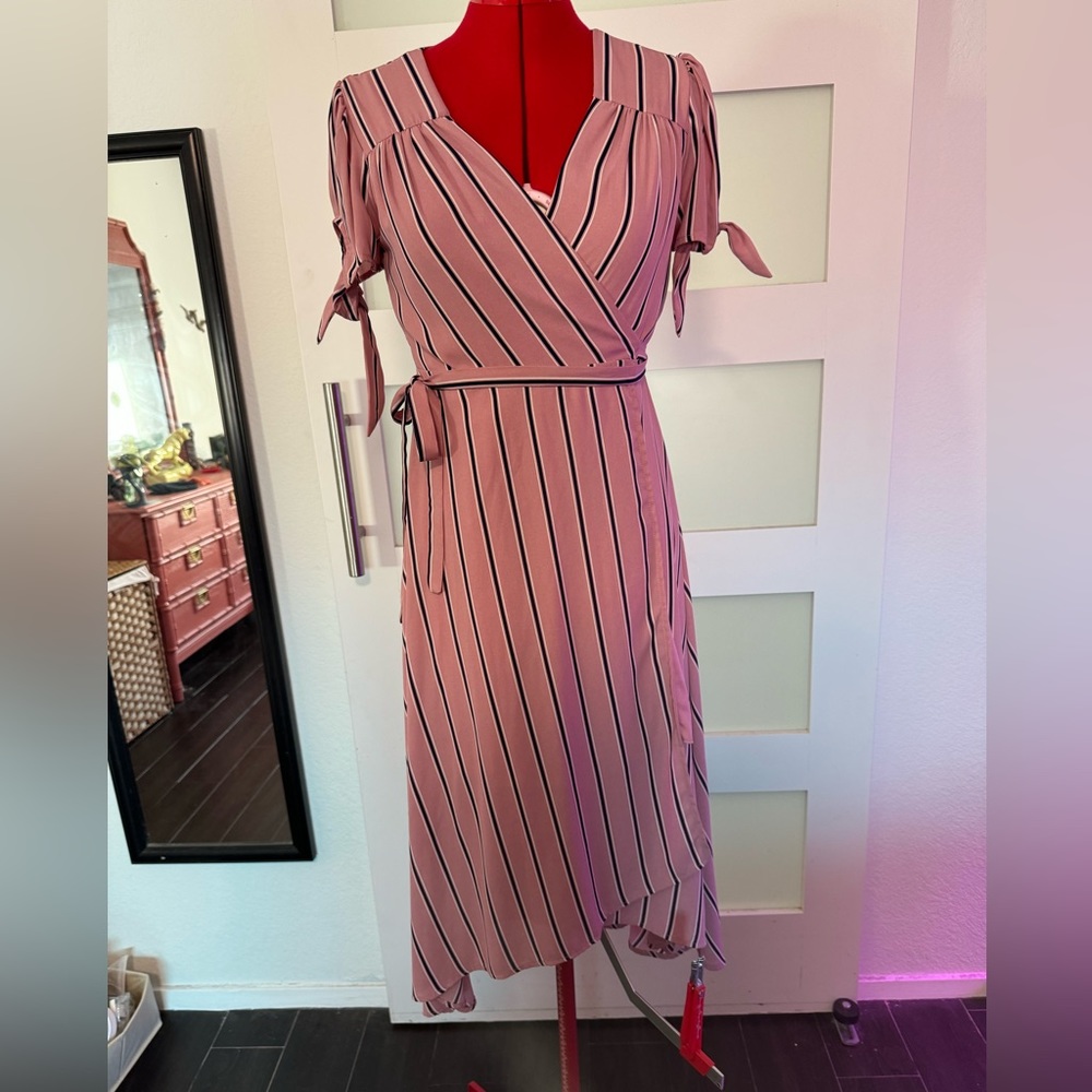Pink and Navy GB Flowy Dress XS